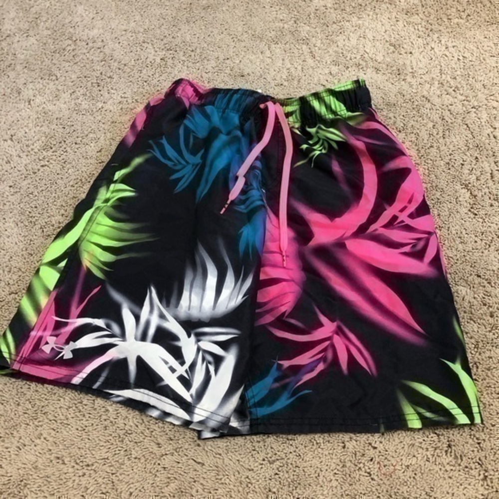 Under Armour men’s size small bright colored swim trunks